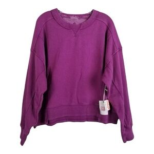 FP Movement x HATCH Purple Sweatshirt Maternity Collab Pullover Crewneck NEW